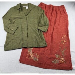 Koret Petites 2pc Outfit Shirt Size P & Matching Skirt Size M